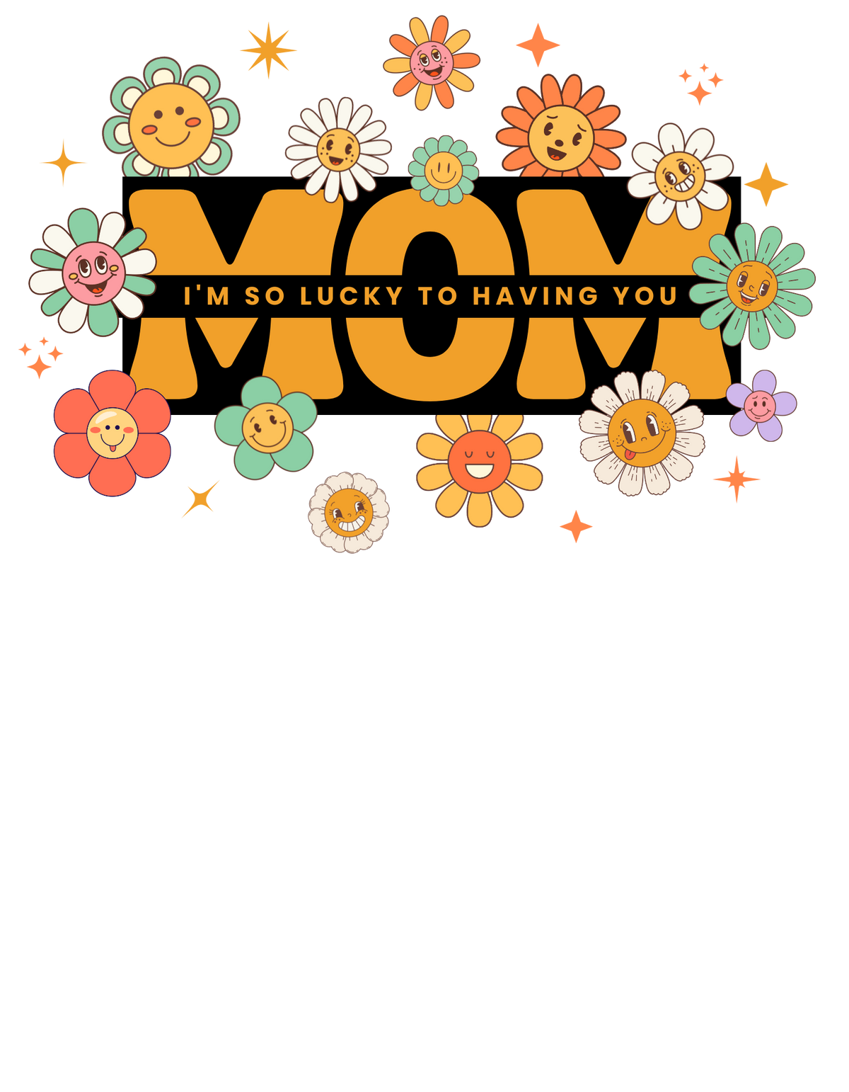 Flower Mom DTF Print Crew T-Shirt
