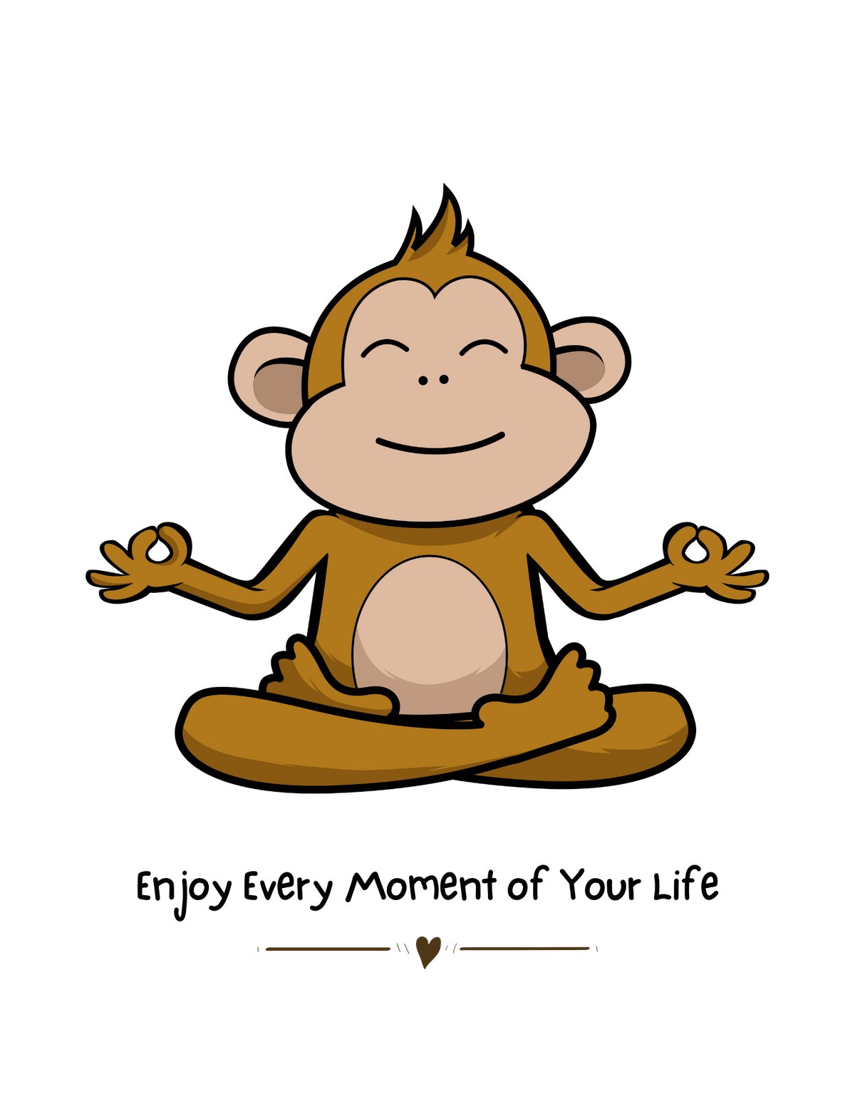 Monkey Yoga DTF Print Crew T-Shirt